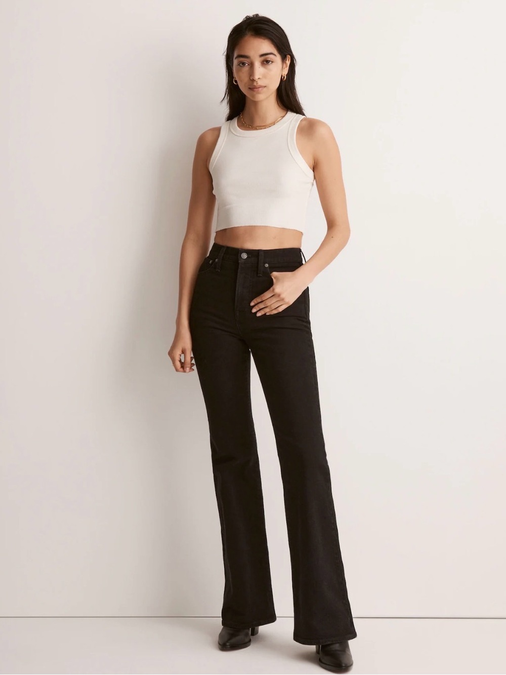 Madewell The Perfect Vintage Flare Jeans Sherborn Wash Black 30P